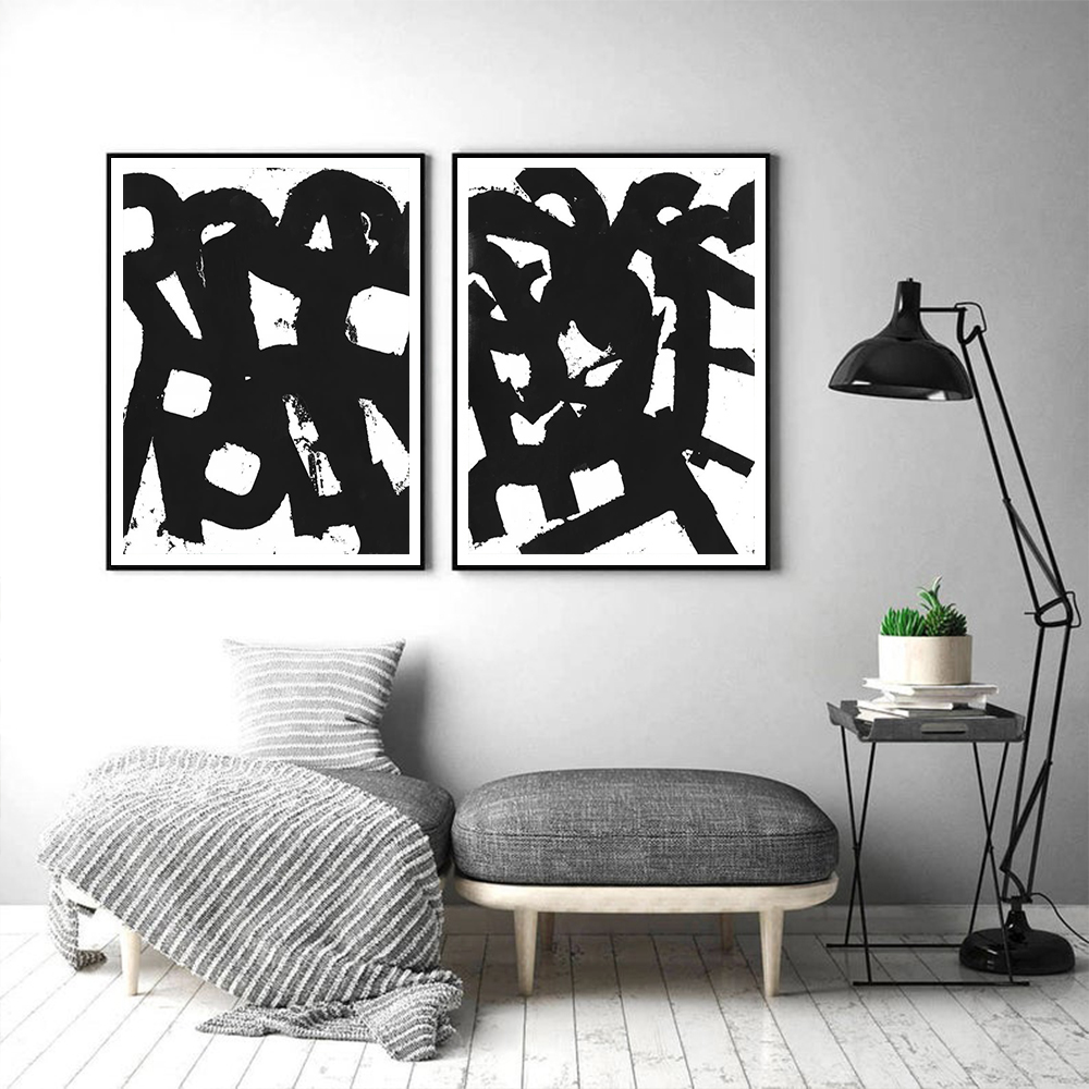V207-1374-3-146005-01 Wall Art 90cmx135cm Rock N Roll 2 Sets Black Frame Canvas - Image 2