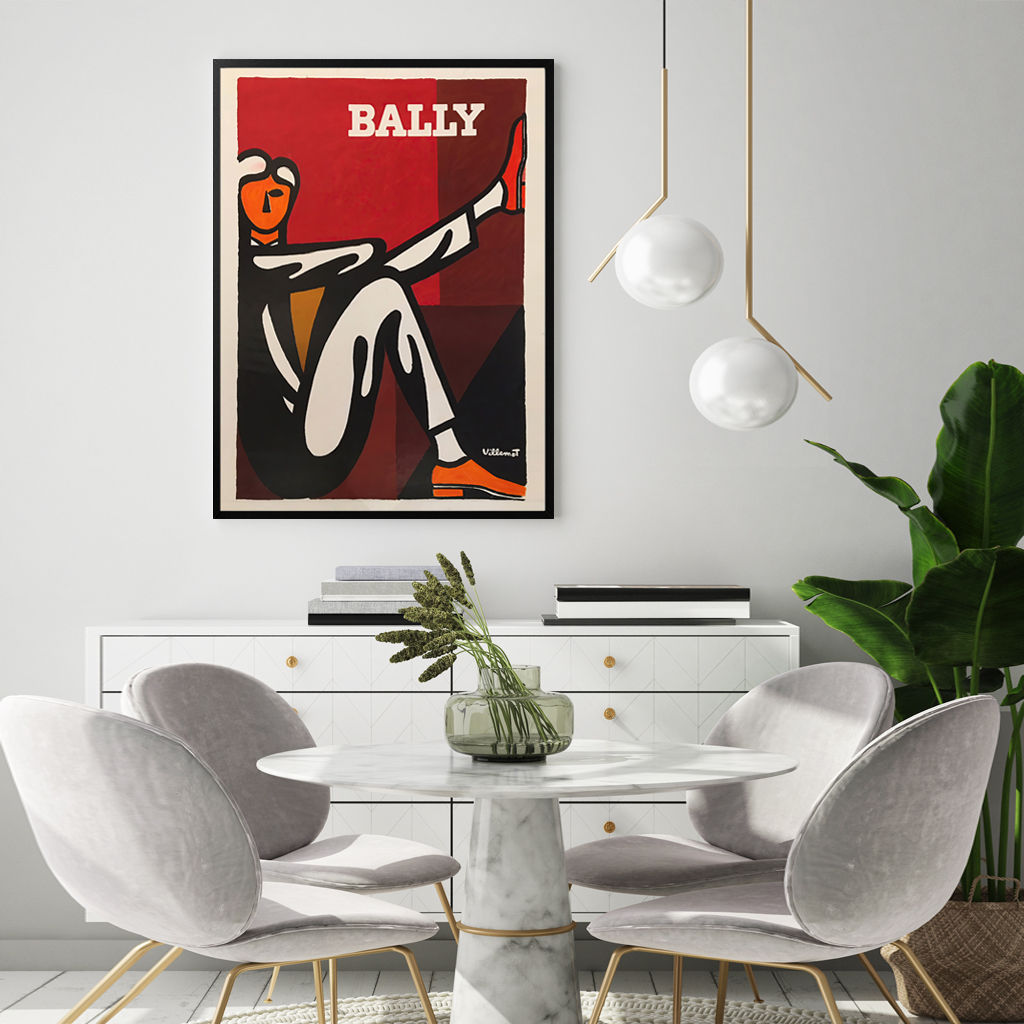 V207-16723-130917-02 Wall Art 100cmx150cm Bally Man by Villemot Black Frame Canvas - Image 3