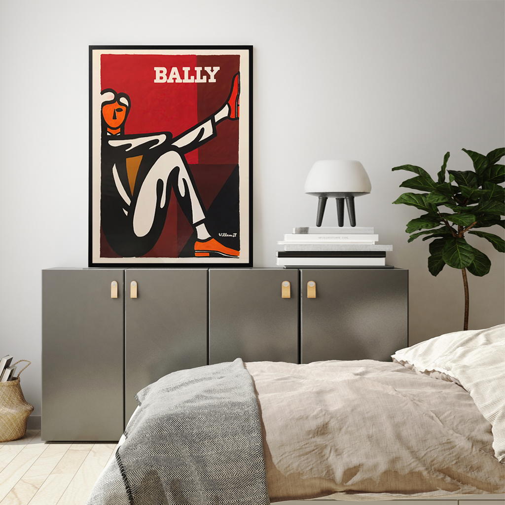 V207-16723-130917-03 Wall Art 100cmx150cm Bally Man by Villemot Black Frame Canvas - Image 4