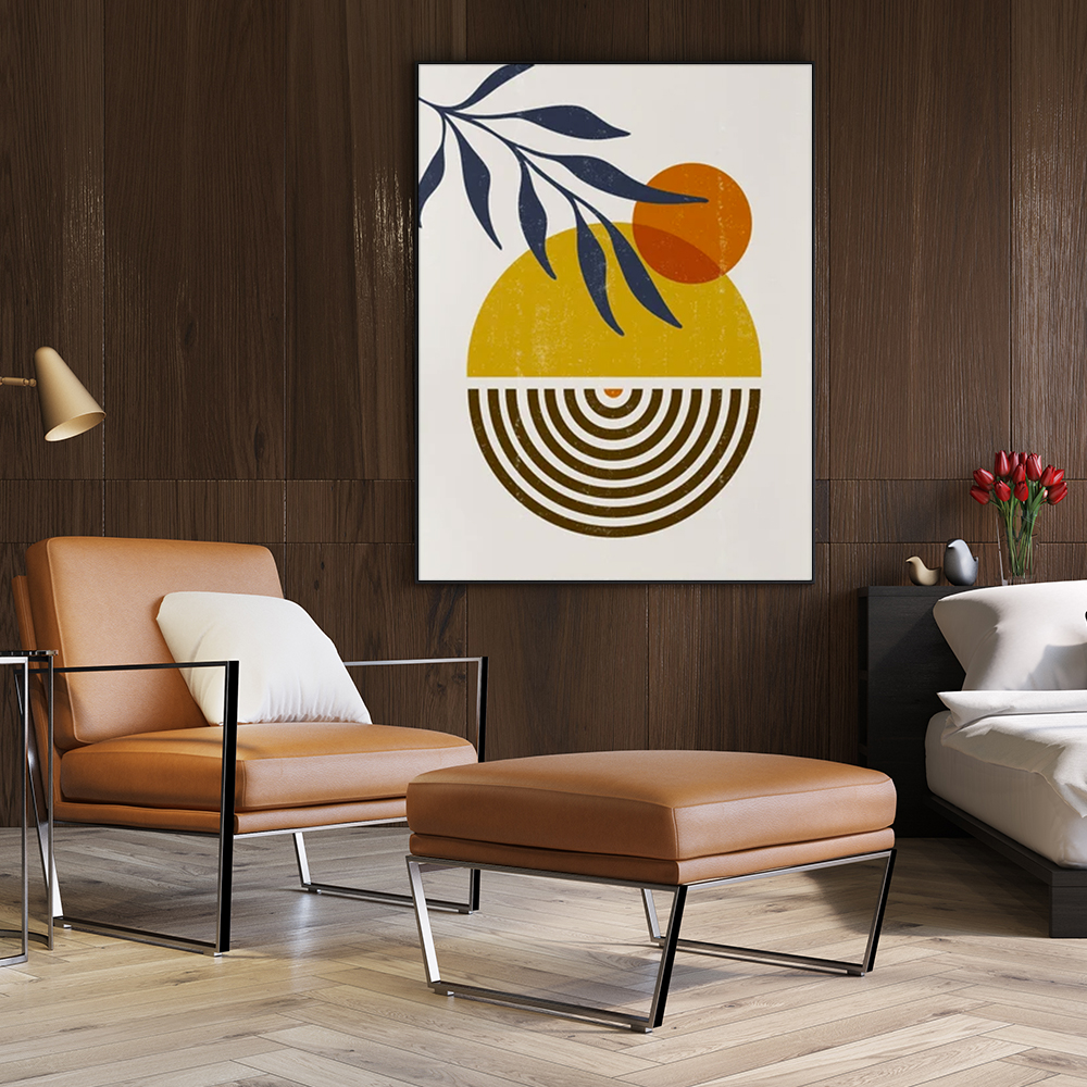 V207-17782-130826-01 Wall Art 90cmx135cm Sun and Moon Black Frame Canvas - Image 2