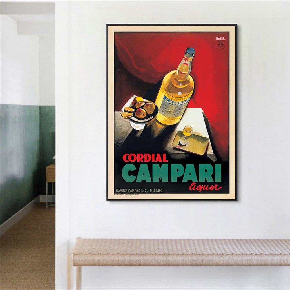V207-18033-130821-01 Wall Art 100cmx150cm Cordial Campari Liquor Black Frame Canvas - Image 2