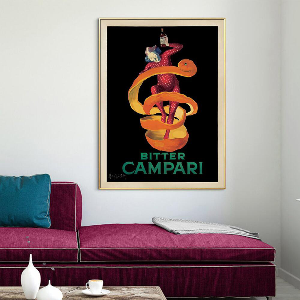 V207-18713-130782-01 Wall Art 100cmx150cm Bitter Campari Gold Frame Canvas - Image 2