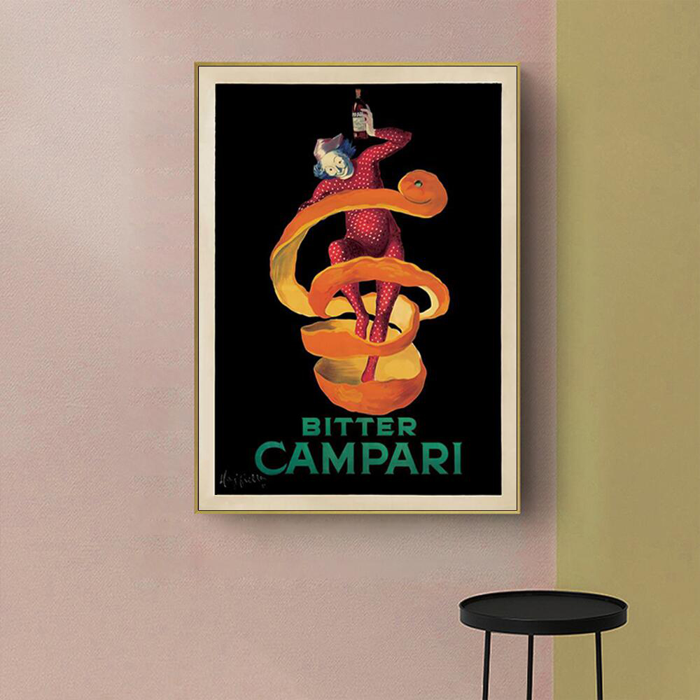 V207-18713-130782-02 Wall Art 100cmx150cm Bitter Campari Gold Frame Canvas - Image 3