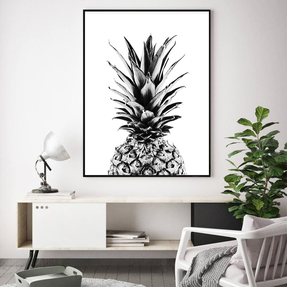 V207-19782-97796-01 Wall Art 90cmx135cm Pineapple Black Frame Canvas - Image 2