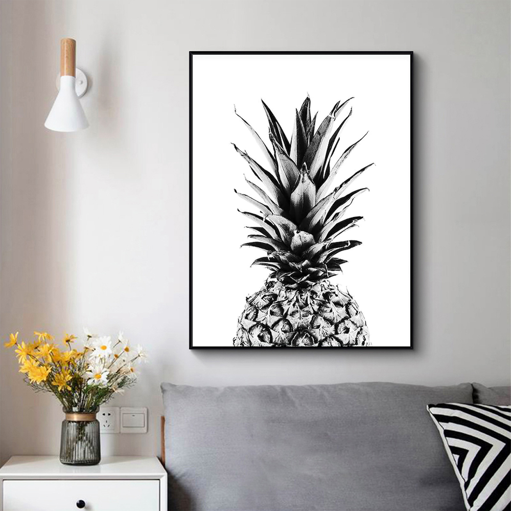 V207-19782-97796-02 Wall Art 90cmx135cm Pineapple Black Frame Canvas - Image 3