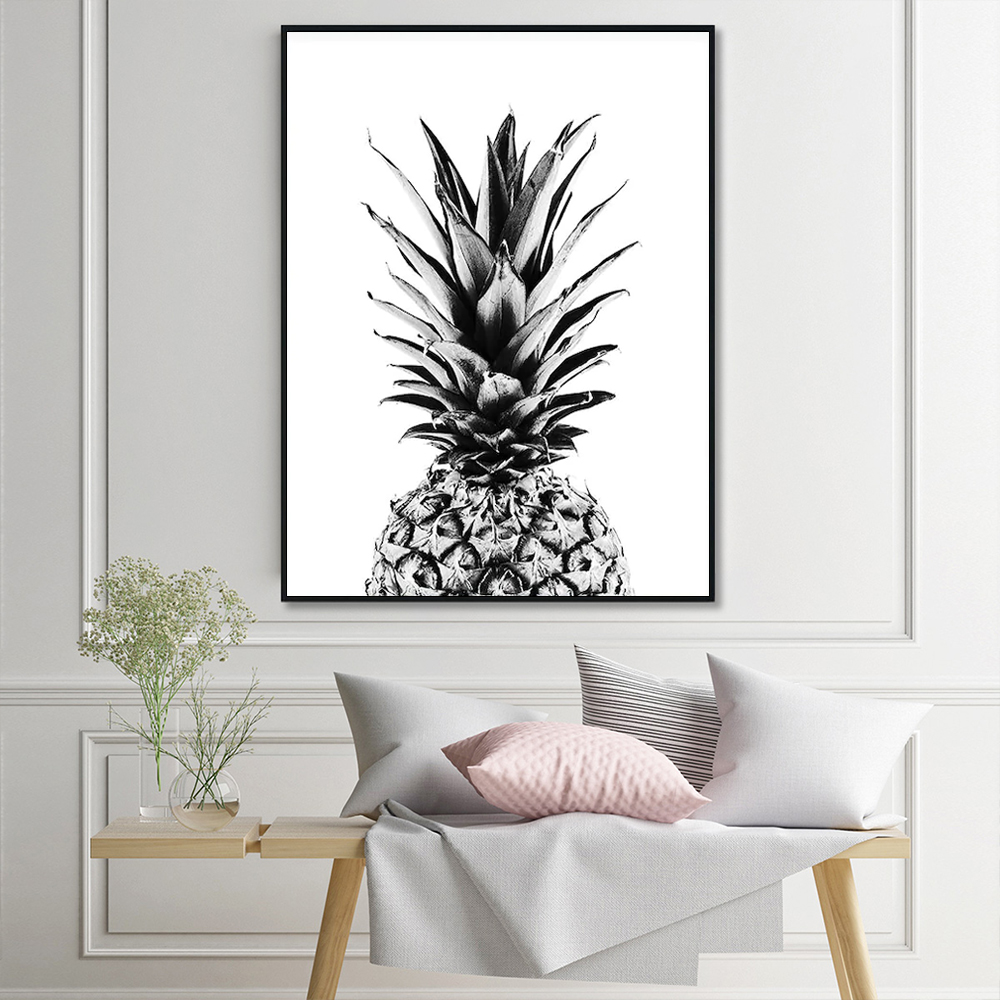 V207-19782-97796-03 Wall Art 90cmx135cm Pineapple Black Frame Canvas - Image 4