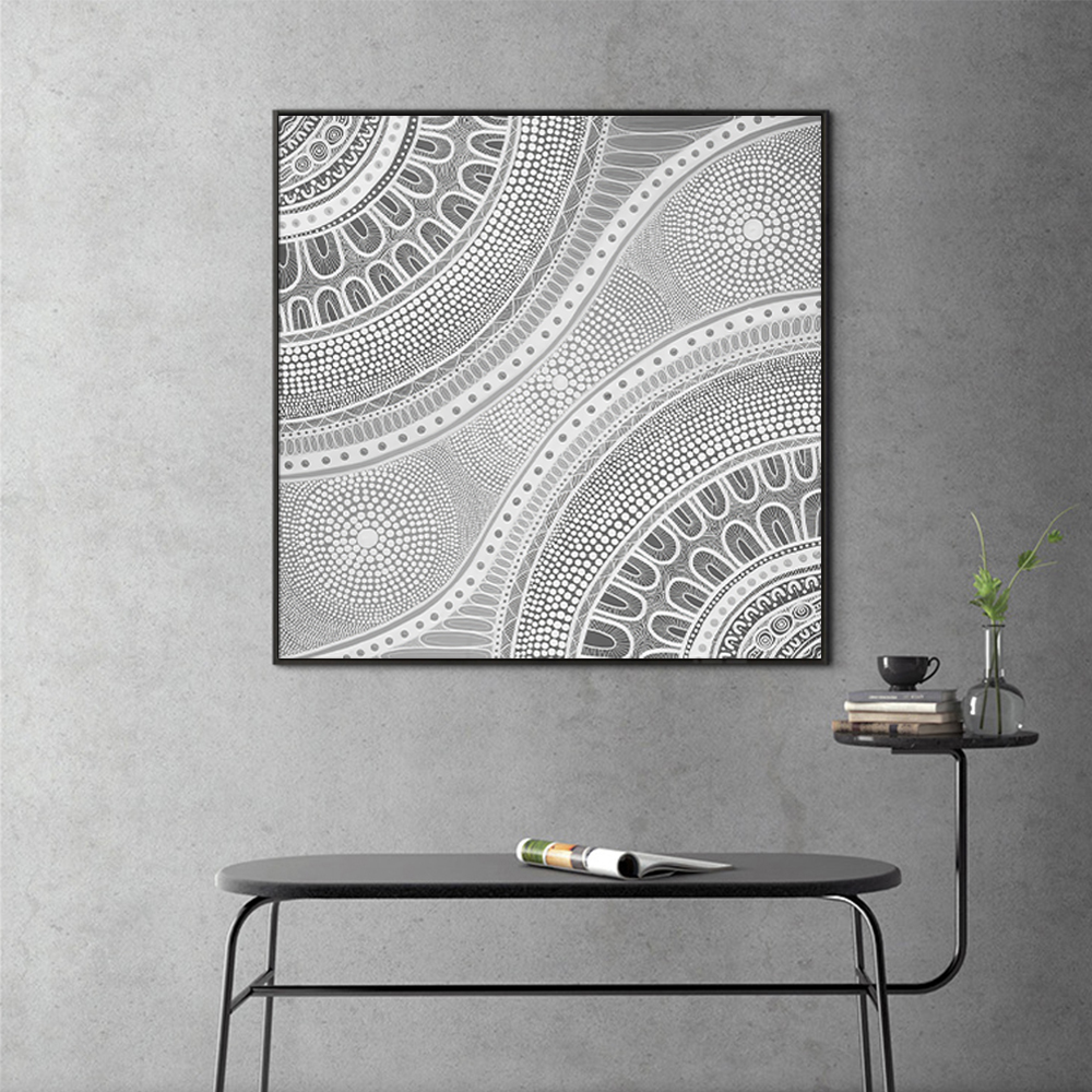V207-20363-97604-01 Wall Art 100cmx100cm Nayiri Bami Black Frame Canvas - Image 2