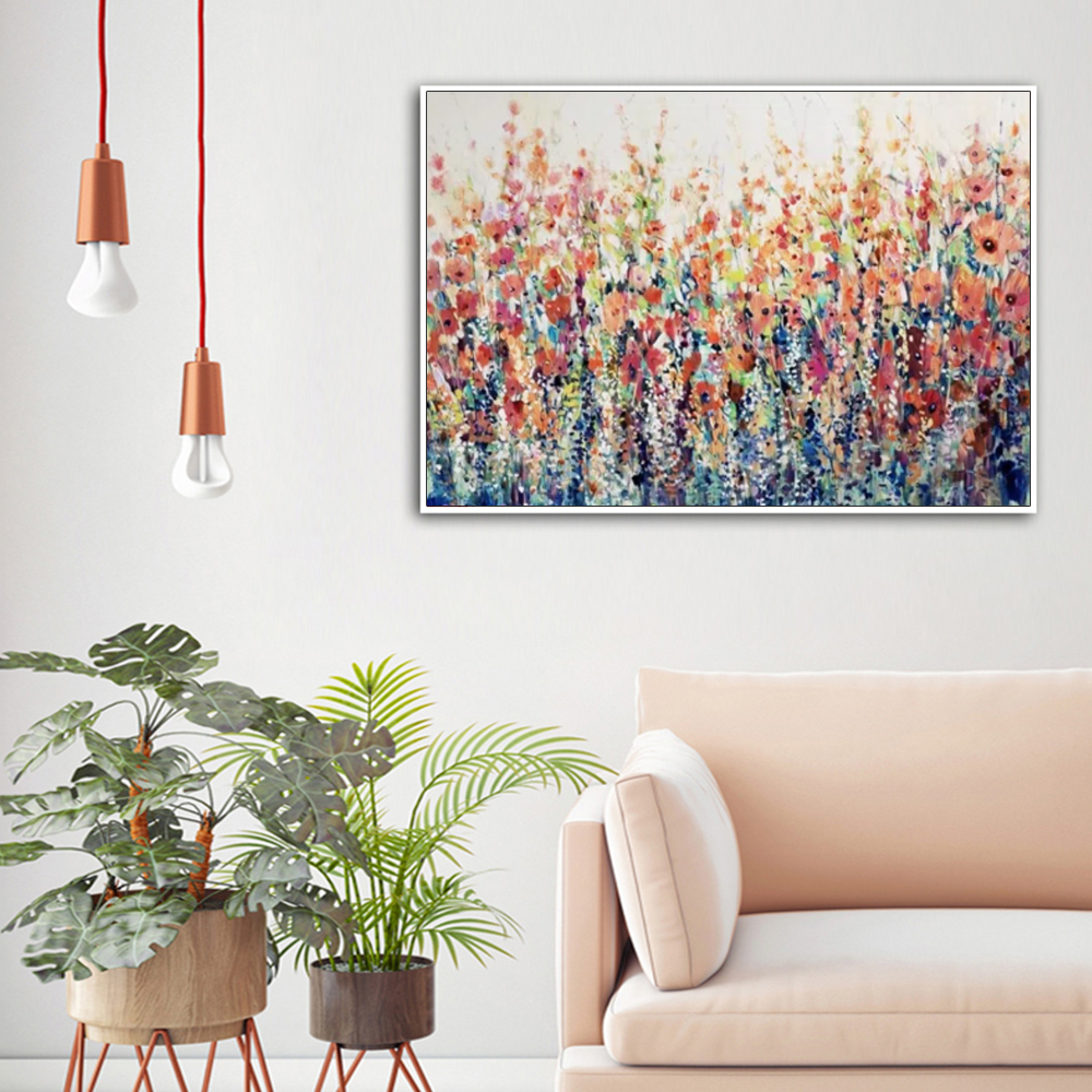 V207-21862-96746-01 Wall Art 90cmx135cm Flourish Of Spring White Frame Canvas - Image 2