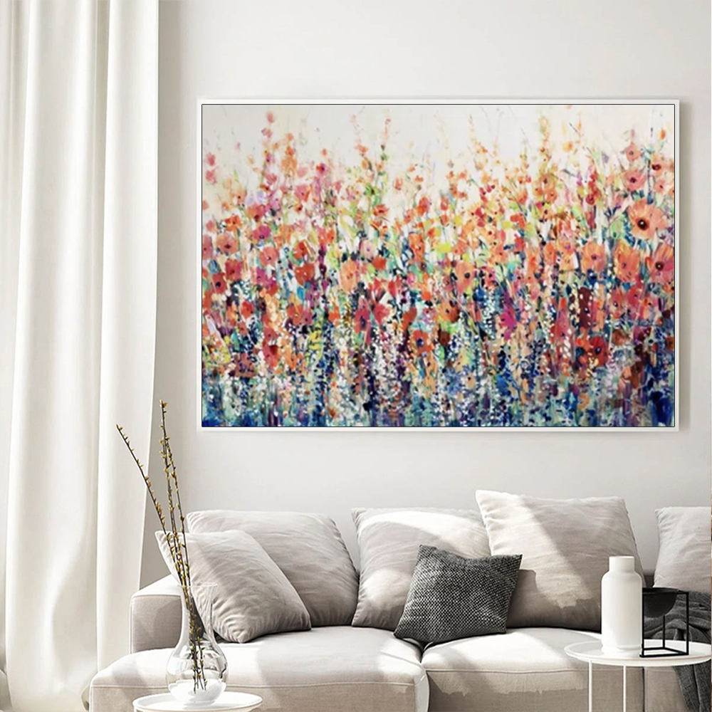 V207-21862-96746-02 Wall Art 90cmx135cm Flourish Of Spring White Frame Canvas - Image 3