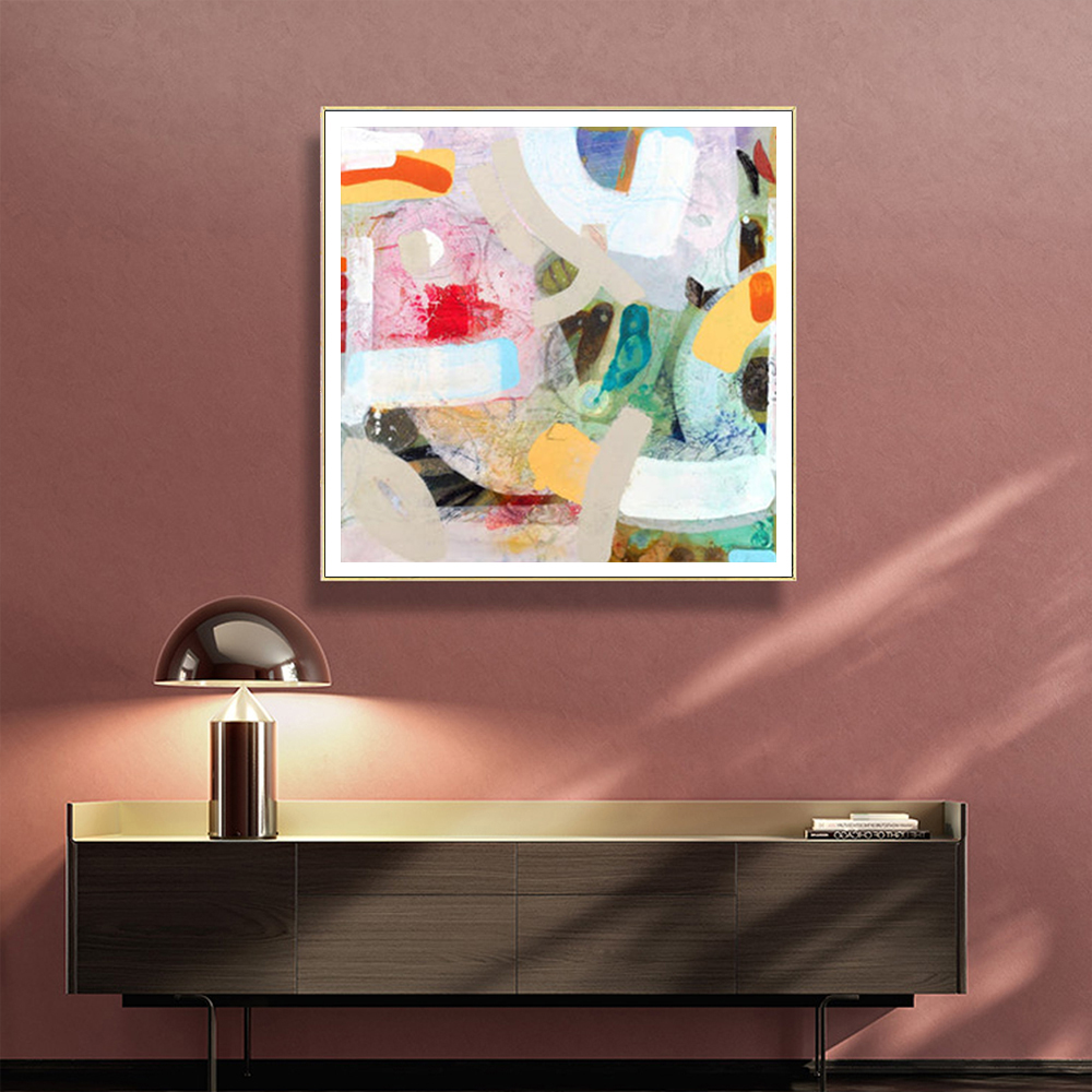 V207-22283-95602-01 Wall Art 100cmx100cm Changed My Mind IV by Aleah Koury Gold Frame Canvas - Image 2