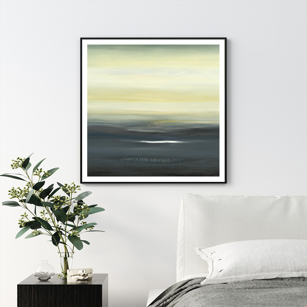 V207-22363-97349-01 Wall Art 100cmx100cm Land of Serenity Black Frame Canvas - Image 2