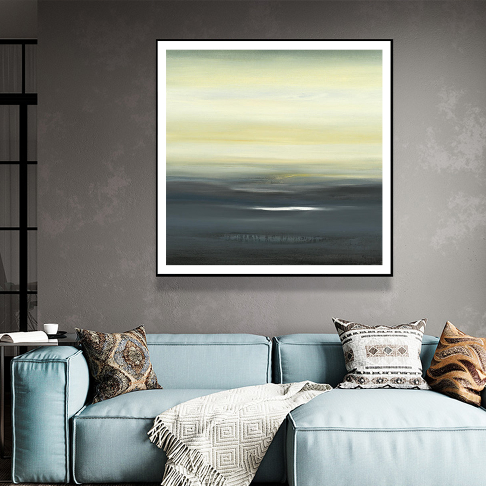 V207-22363-97349-02 Wall Art 100cmx100cm Land of Serenity Black Frame Canvas - Image 3