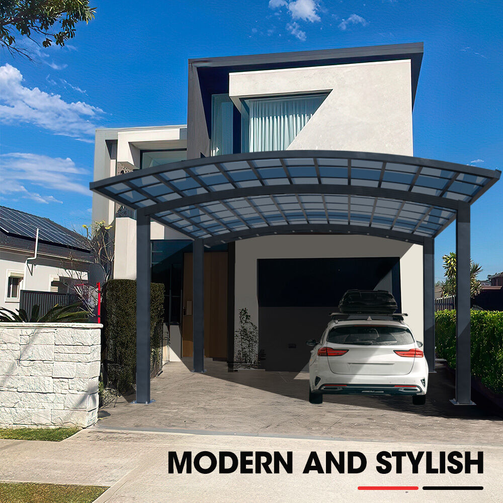 V219-CPRDBLPCDM2A-225309-05 SHADE SHIELD Arched Double Carport 6.0m x 5.5m x 3.4m, Aluminium Alloy Frame, Polycarbonate Roof, Shelter for Car or Outdoor Living - Image 6