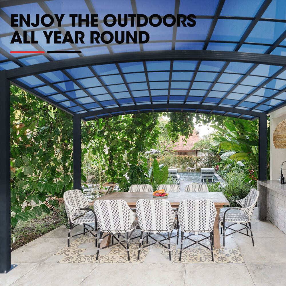 V219-CPRDBLPCDM2A-225309-06 SHADE SHIELD Arched Double Carport 6.0m x 5.5m x 3.4m, Aluminium Alloy Frame, Polycarbonate Roof, Shelter for Car or Outdoor Living - Image 7