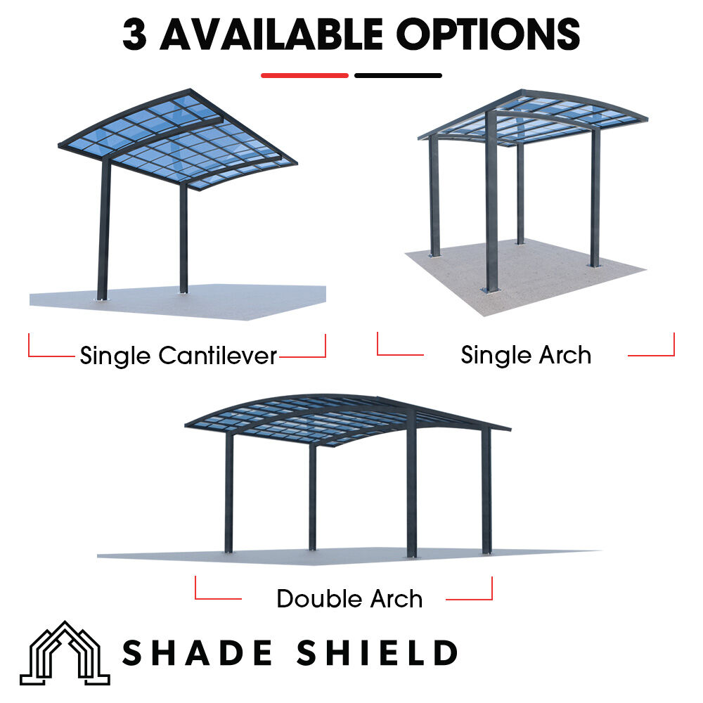 V219-CPRDBLPCDM2A-225309-07 SHADE SHIELD Arched Double Carport 6.0m x 5.5m x 3.4m, Aluminium Alloy Frame, Polycarbonate Roof, Shelter for Car or Outdoor Living - Image 8