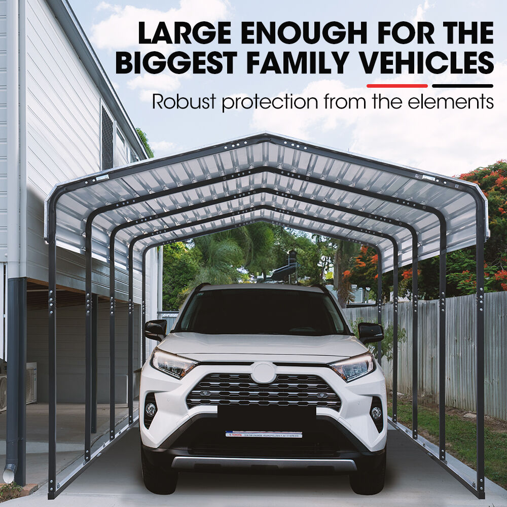 V219-CPRSINPCSG6A-202504141840-03 SHADE SHIELD Single Carport Shed 3.3 x 6 x 2.9m, Galvanised Steel Frame, Powder Coated Gable Roof, Shelter for Car Caravan Boat Tractor Agricultural - Image 4