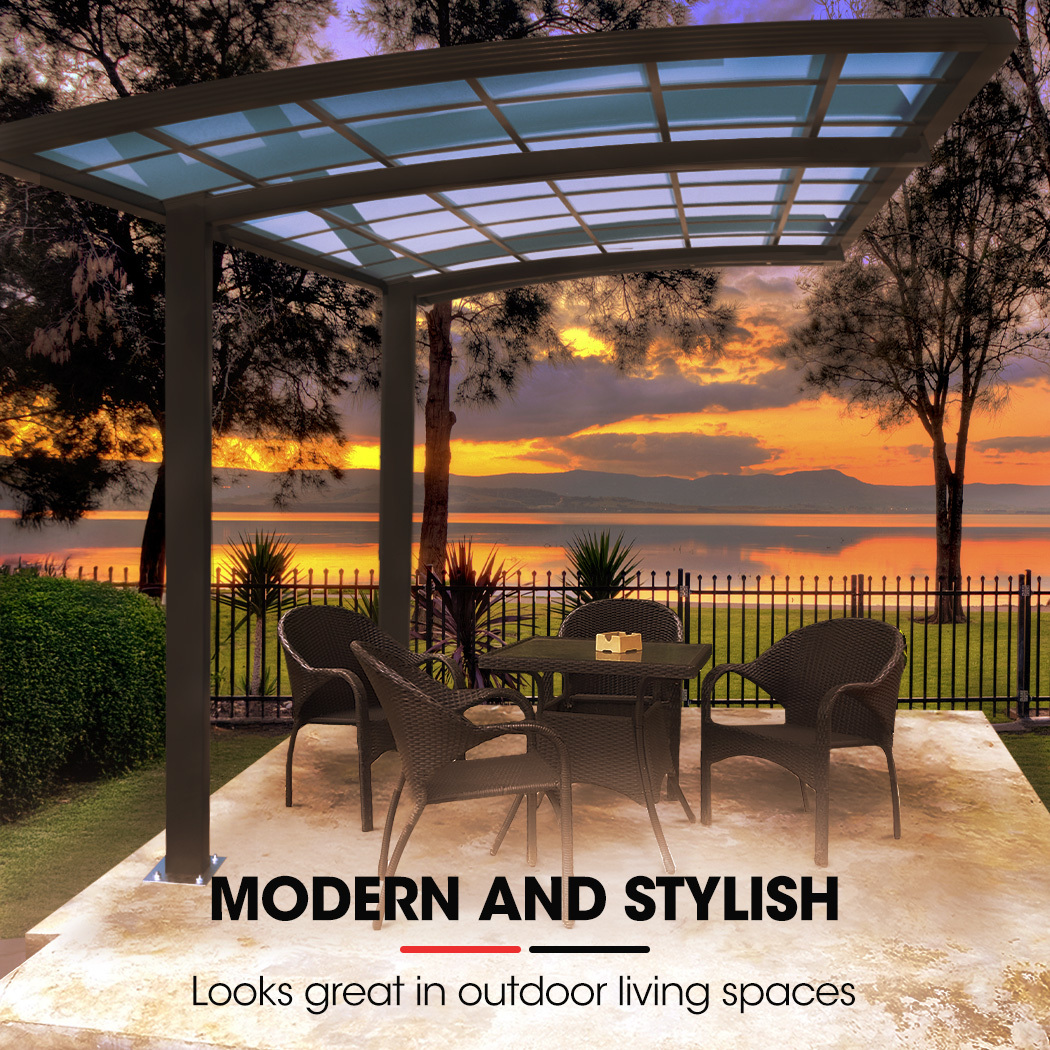 V219-CPRSINPCSL2A-202505081820-05 SHADE SHIELD Single Cantilever Carport 3.0m x 5.5m x 3.5m, Aluminium Alloy Frame, Polycarbonate Roof, Shelter for Car or Outdoor Living - Image 6