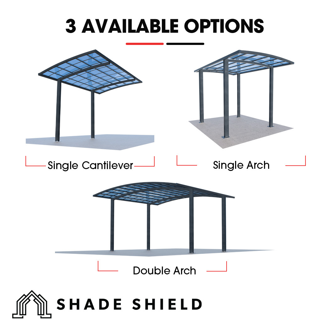 V219-CPRSINPCSL2A-202505081820-06 SHADE SHIELD Single Cantilever Carport 3.0m x 5.5m x 3.5m, Aluminium Alloy Frame, Polycarbonate Roof, Shelter for Car or Outdoor Living - Image 7
