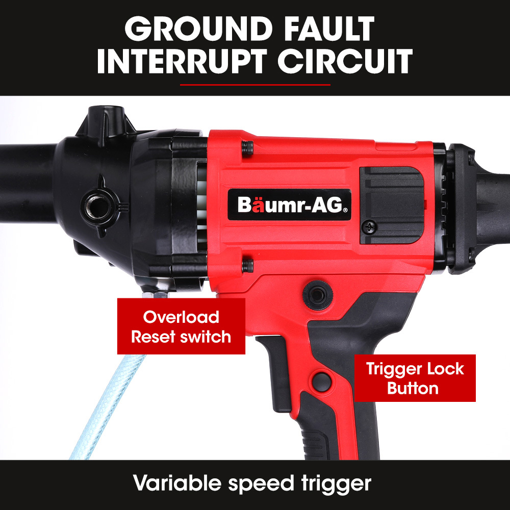 V219-DRLCREBM12HA-225619-04 BAUMR-AG HC-120 1800W 120mm Handheld Concrete Core Drill - Image 5