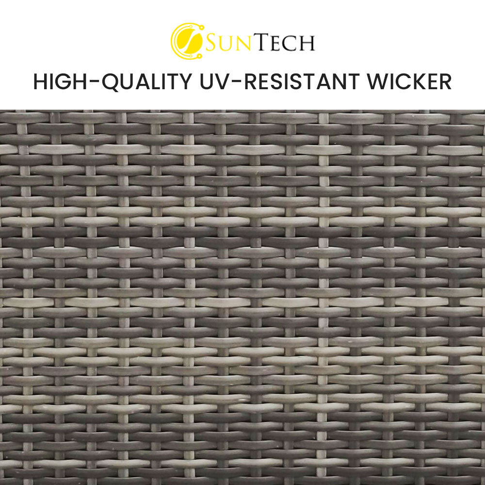 V219-FURODRLONAAG4-74009-03 LONDON RATTAN 1 Seater Outdoor Sofa Modular Lounge Chair, Grey - Image 4