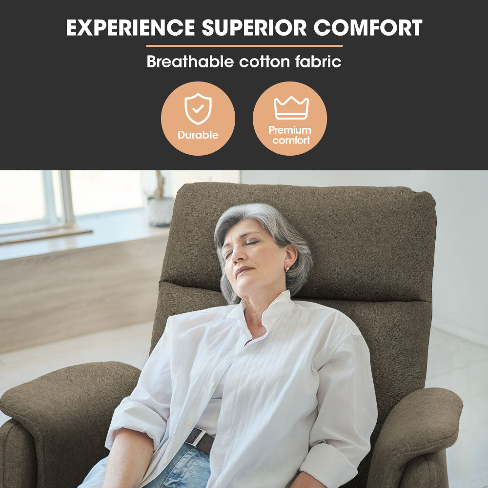 V219-HELMCRFO5BGA-202505081820-03 FORTIA Electric Armchair Recliner, Single Fabric Chair, Biege - Image 4