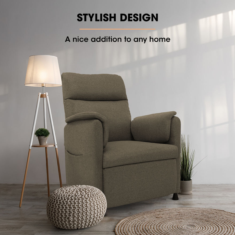 V219-HELMCRFO5BGA-202505081820-04 FORTIA Electric Armchair Recliner, Single Fabric Chair, Biege - Image 5