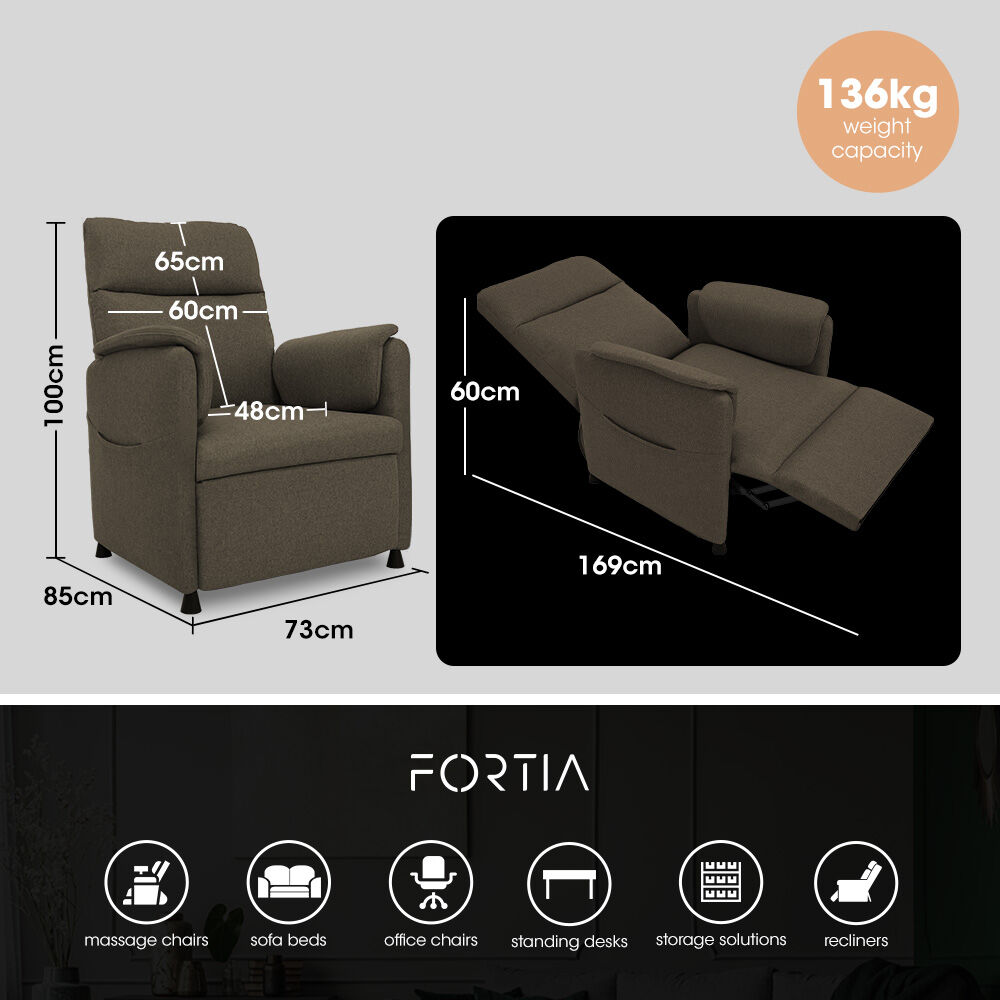 V219-HELMCRFO5BGA-202505081820-09 FORTIA Electric Armchair Recliner, Single Fabric Chair, Biege - Image 10
