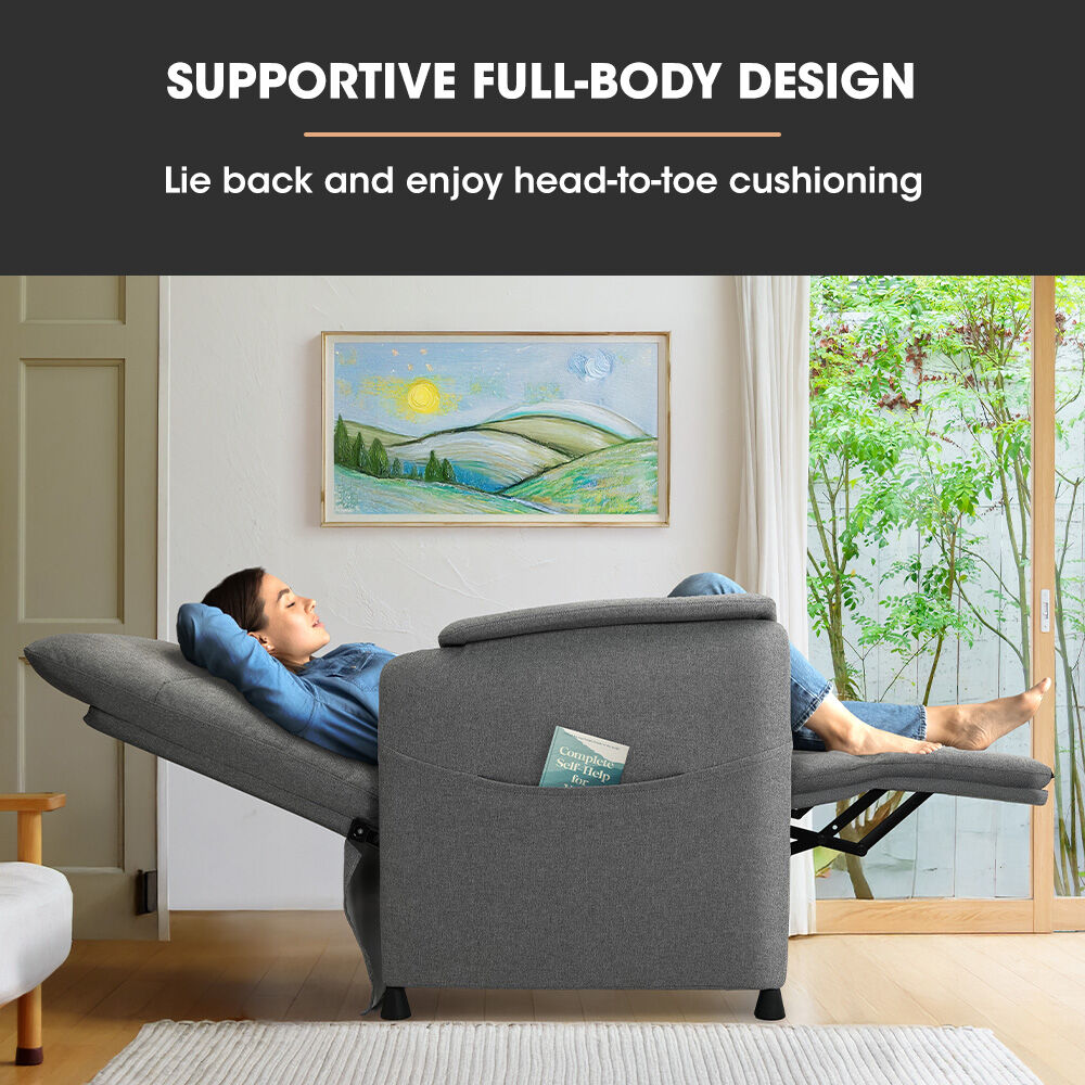 V219-HELMCRFO5GYA-202505231410-02 FORTIA Electric Armchair Recliner, Single Fabric Chair, Grey - Image 3