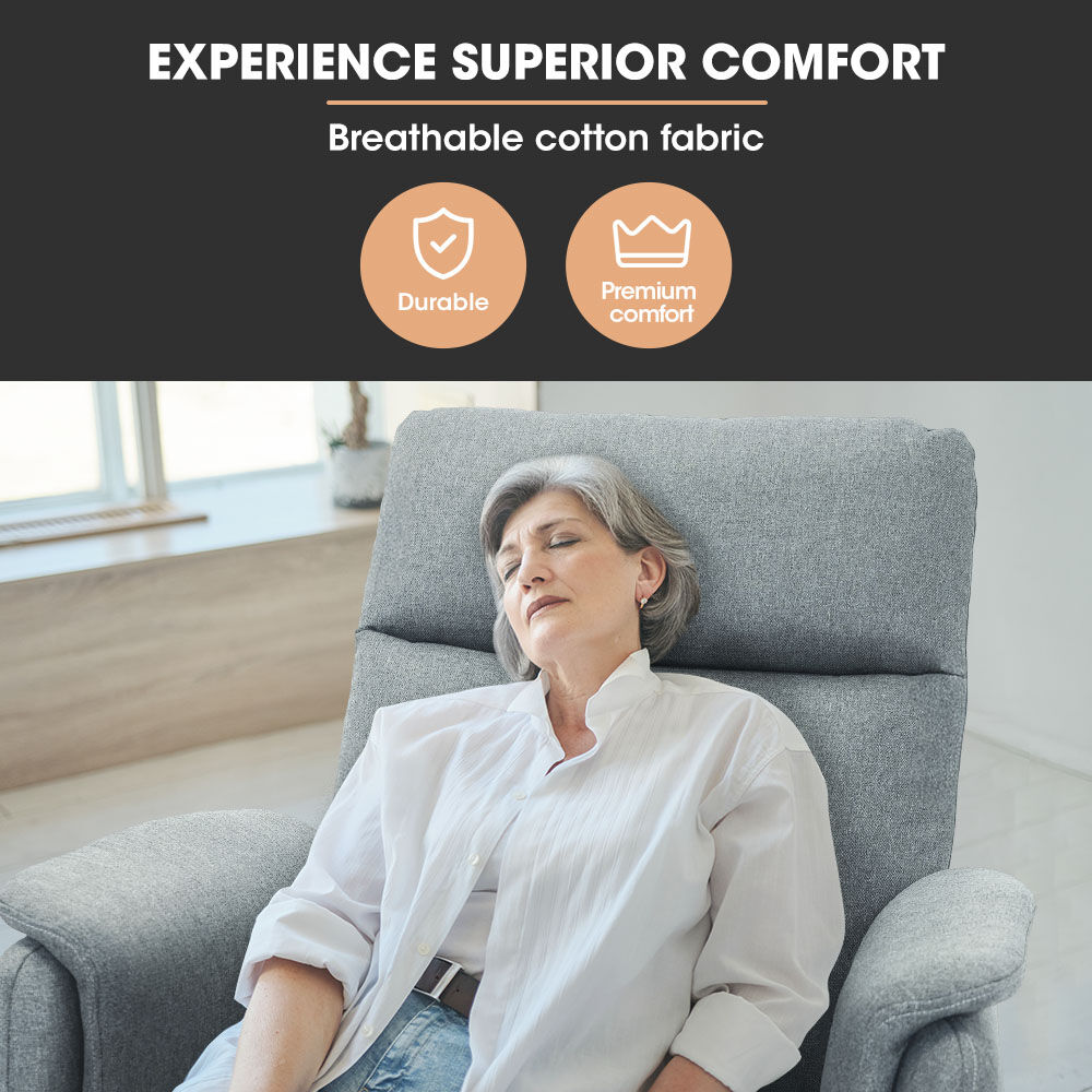 V219-HELMCRFO5GYA-202505231410-03 FORTIA Electric Armchair Recliner, Single Fabric Chair, Grey - Image 4