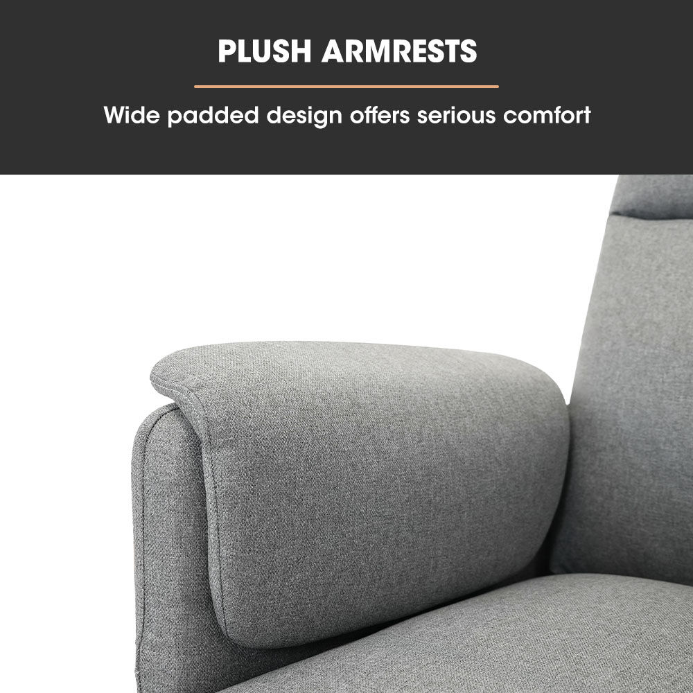 V219-HELMCRFO5GYA-202505231410-06 FORTIA Electric Armchair Recliner, Single Fabric Chair, Grey - Image 7