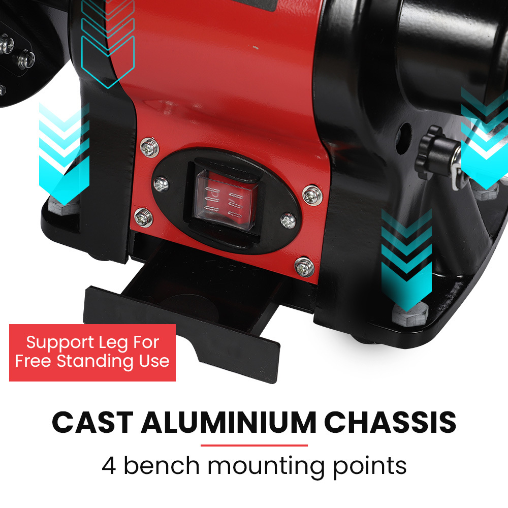 V219-SNDBELBMG35A-225677-03 BAUMR-AG Bench Grinder and Belt Sander Combo, 150mm Grinding Disc, 50 x 686mm Linisher, Brushless Motor, Worklight - Image 4