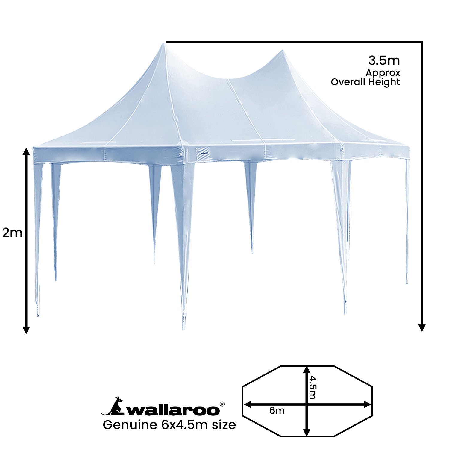 V240-GAZ-WED-6X45-WH-73589-01 Wallaroo 6x4.5m Wedding Gazebo Marquee with Sidewalls - Image 2