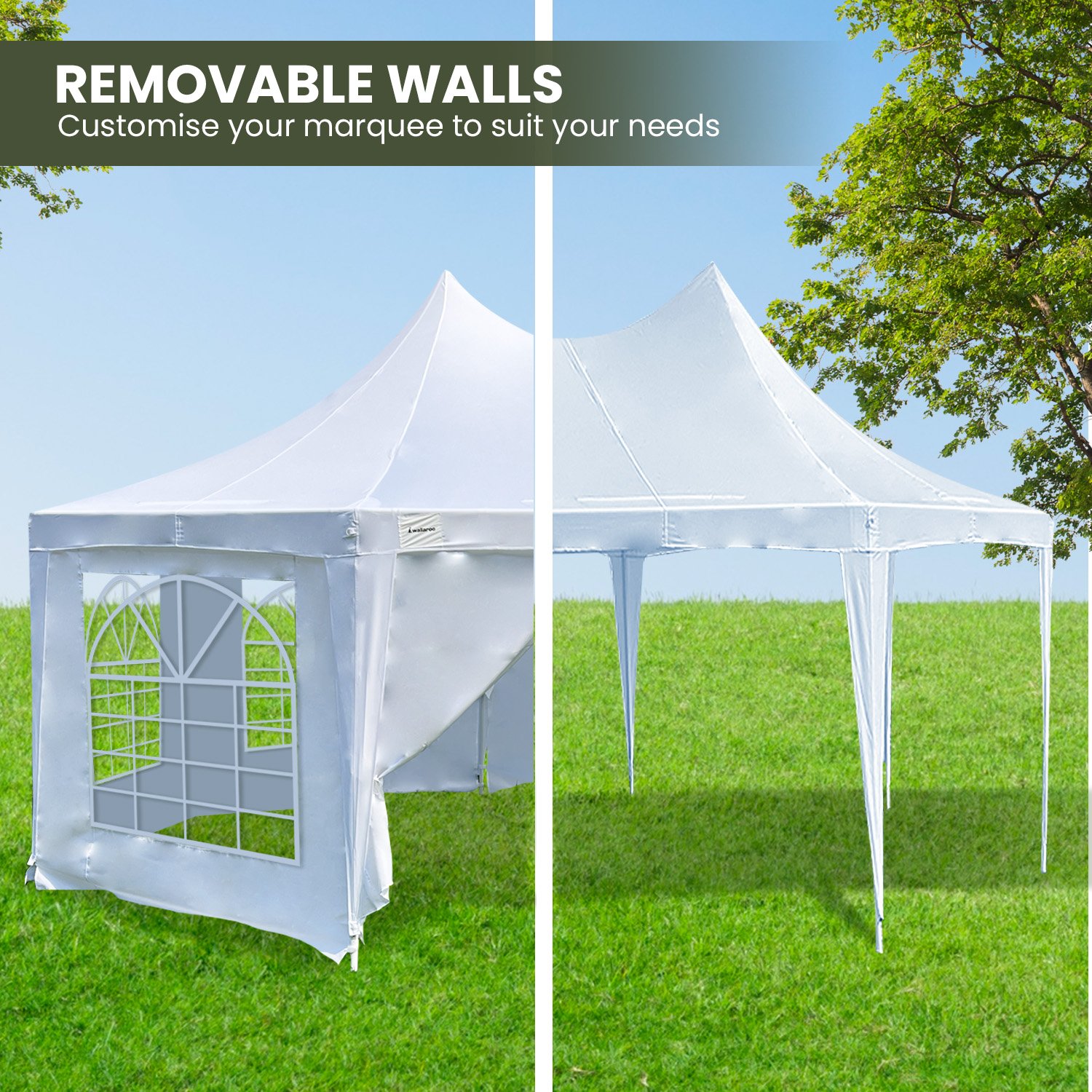 V240-GAZ-WED-6X45-WH-73589-07 Wallaroo 6x4.5m Wedding Gazebo Marquee with Sidewalls - Image 8