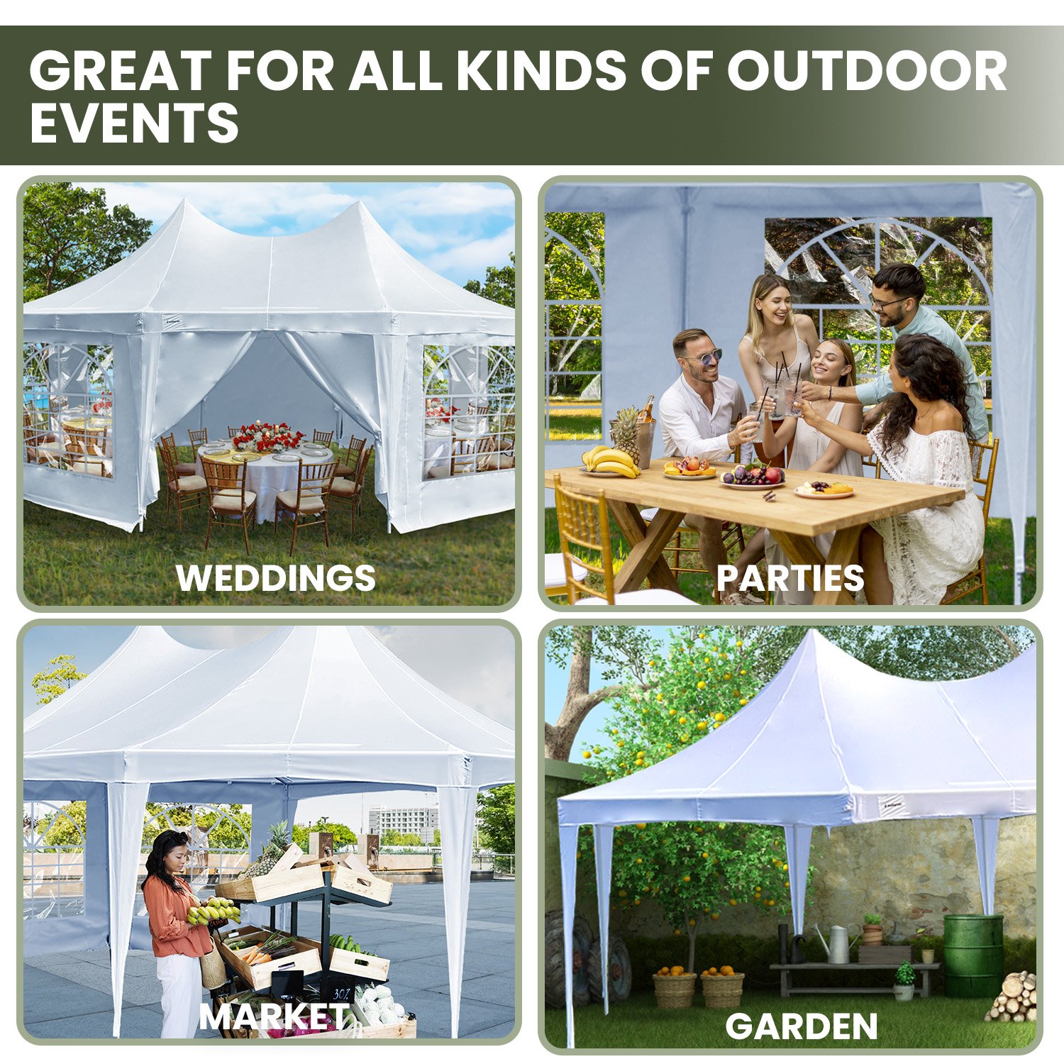 V240-GAZ-WED-6X45-WH-73589-08 Wallaroo 6x4.5m Wedding Gazebo Marquee with Sidewalls - Image 9