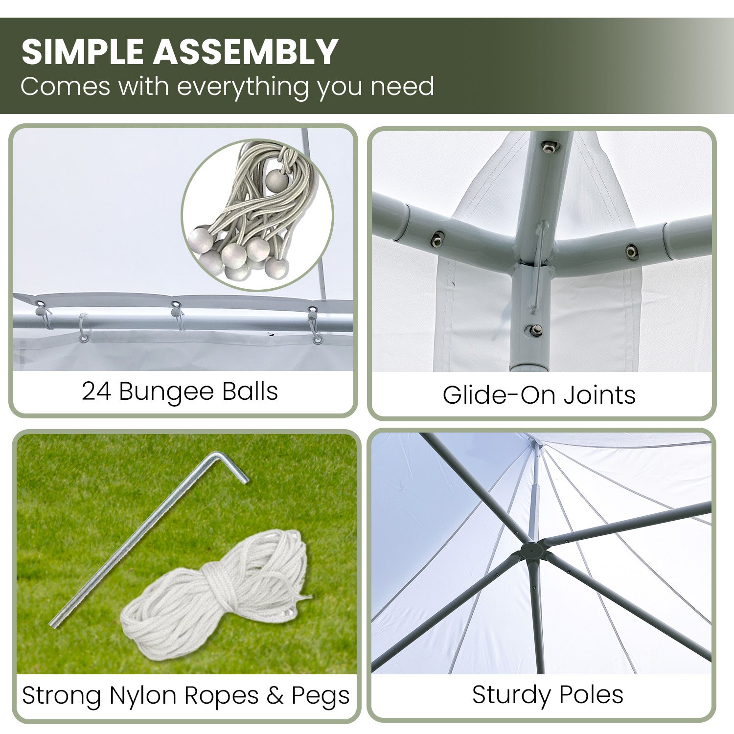 V240-GAZ-WED-6X45-WH-73589-09 Wallaroo 6x4.5m Wedding Gazebo Marquee with Sidewalls - Image 10