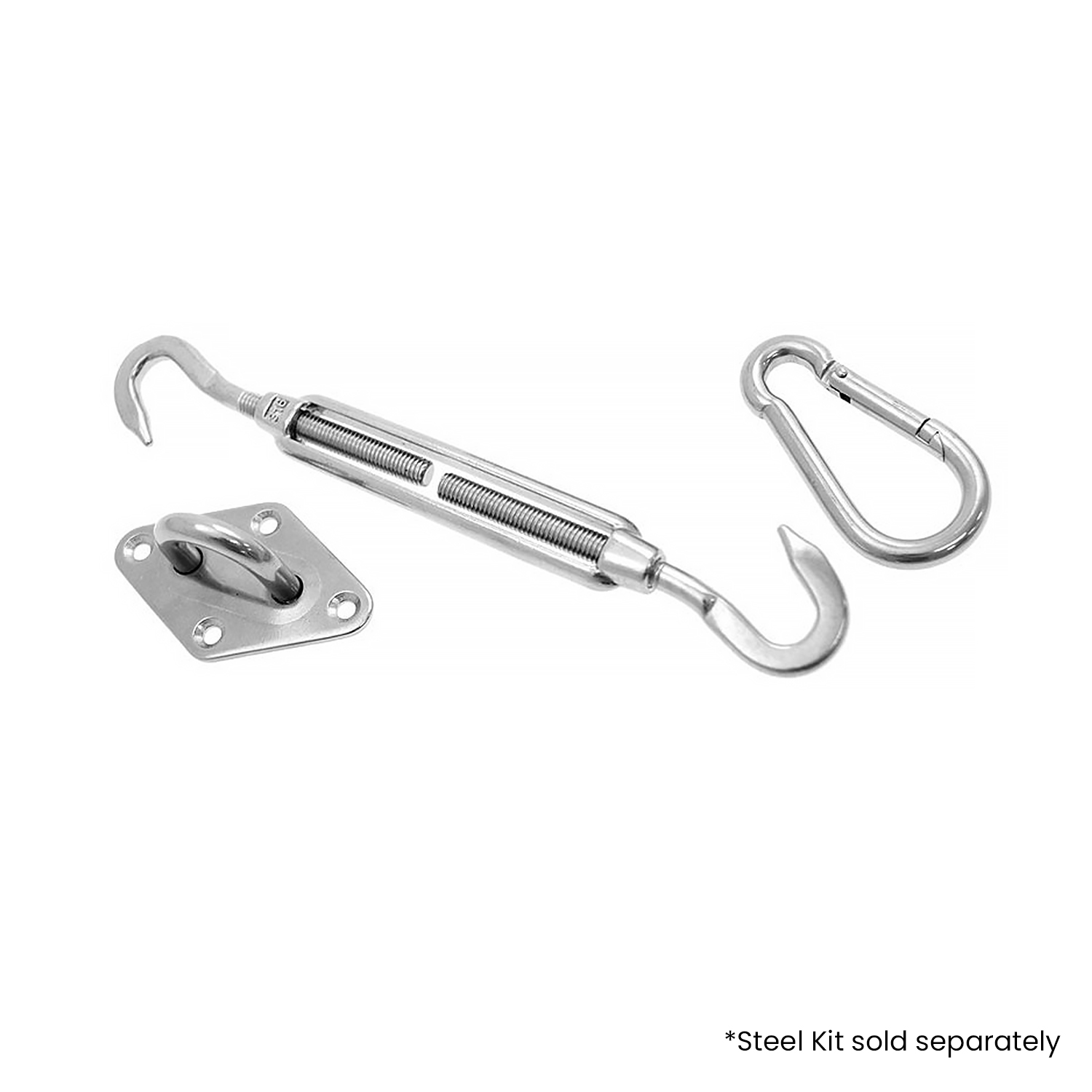 V240-GYSS-6X6-70983-03 Wallaroo Outdoor Sun Shade Sail Canopy Grey Square 6 x 6M - Image 4