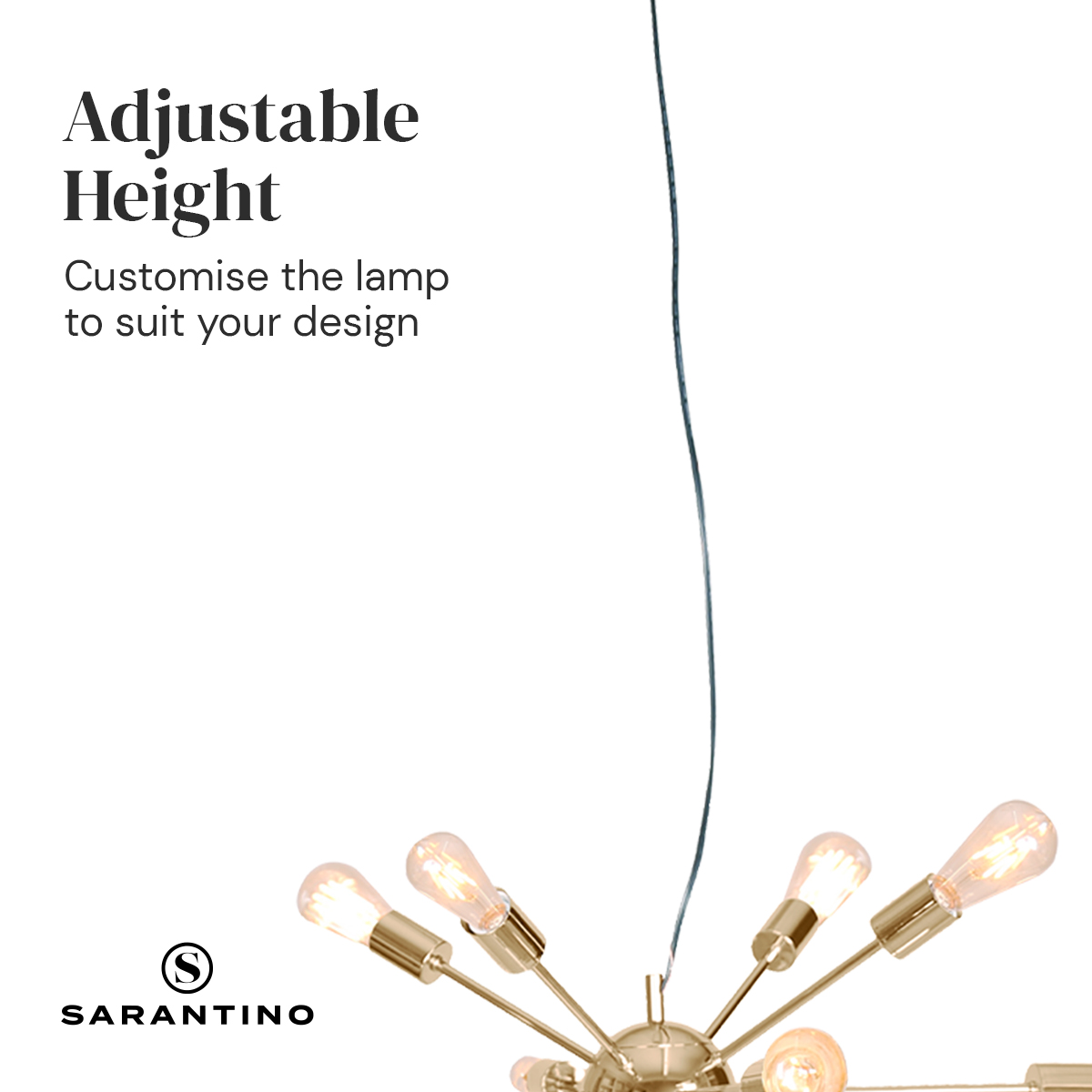 V240-LMP-MLM-50604-71612-02 Sarantino 15-Light Sputnik Chandelier in Brass Finish - Image 3