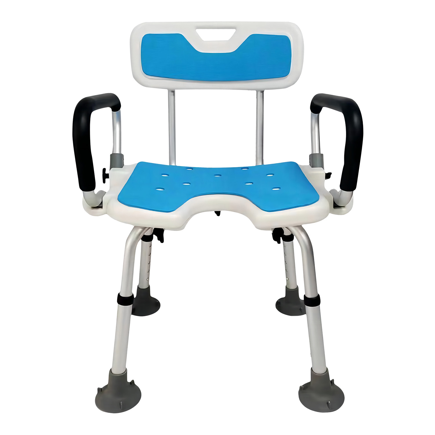 V240-SHC-MAS-040-15L-167581-02 Orthonica Height Adjustable Aluminium Shower Chair With Adjustable Armrests - Image 3