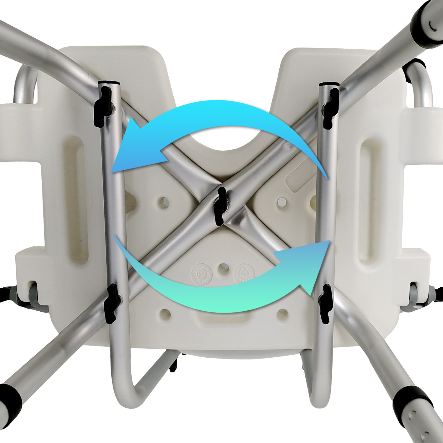 V240-SHC-MAS-040-15L-167581-07 Orthonica Height Adjustable Aluminium Shower Chair With Adjustable Armrests - Image 8