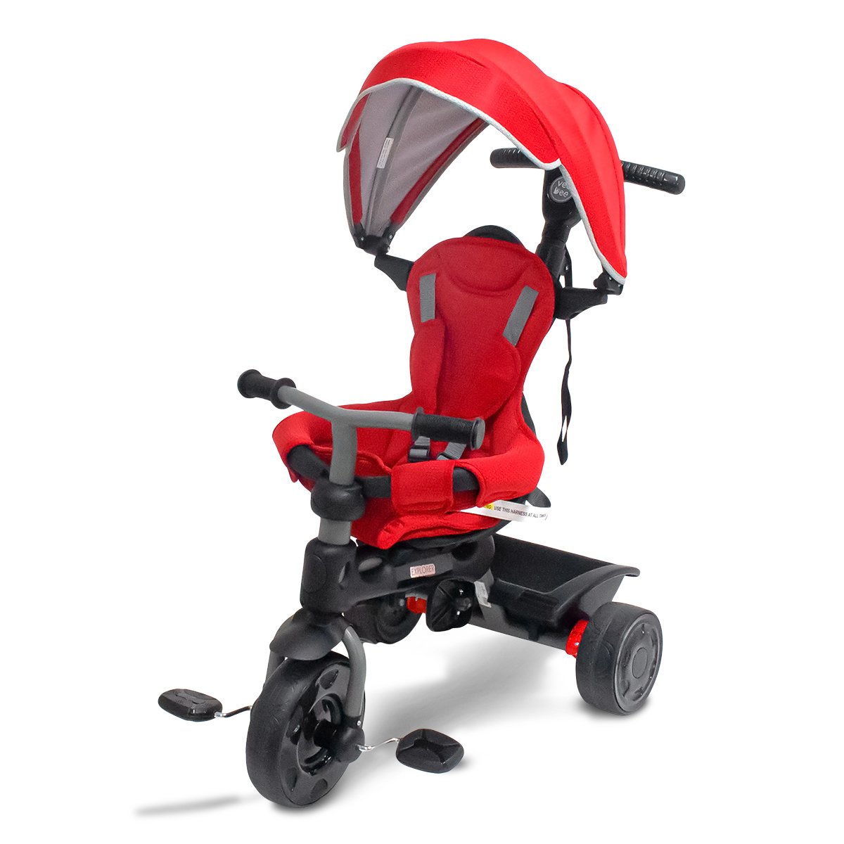 V240-T0090-68287-00 Veebee Explorer 3-stage Kids Trike With Canopy - Red - Image 1