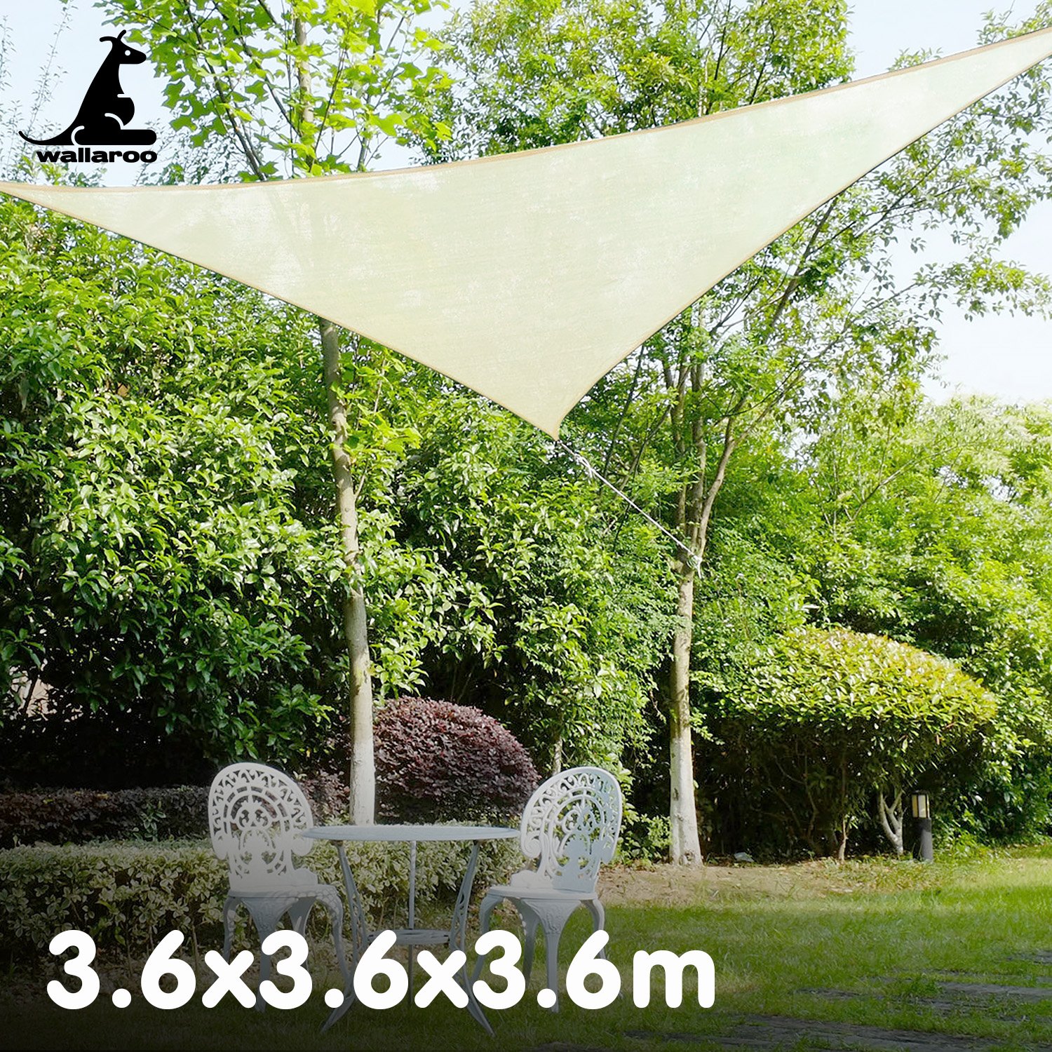 V240-WPSS-36-TRI-202505071221-04 Wallaroo Waterproof 160GSM Outdoor Sun Shade Sail Canopy 3.6m Triangle - Image 5