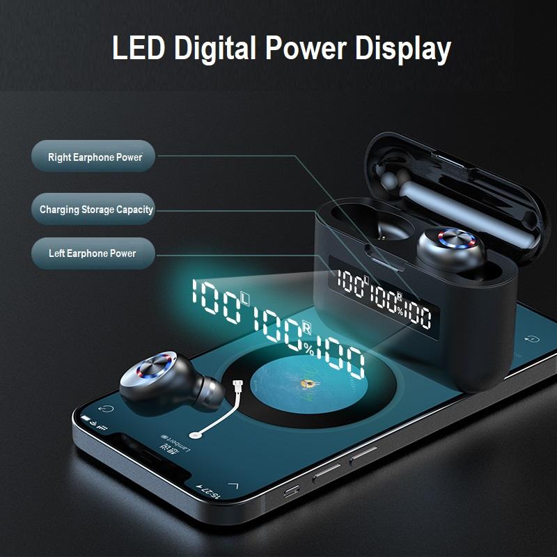 V255-F9-BL-52130-04 Wireless Bluetooth 5.1 Earphones Headphones Earbuds Headset - Image 5