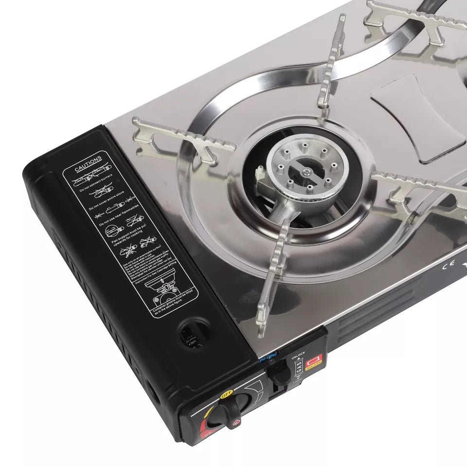 V255-YC-TWIN-STOVE-202506190810-03 2 Burner Butane Countertop Stove, Portable Adjustable Burners with Carry Case, Portable Camping Stove with Baking Tray - Image 4