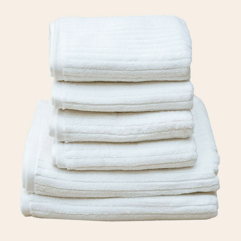 V262-CI-STK-573OTW-s-l1600-3-00 White Stripe Organic Soft 6 pcs Towel Set - Image 1