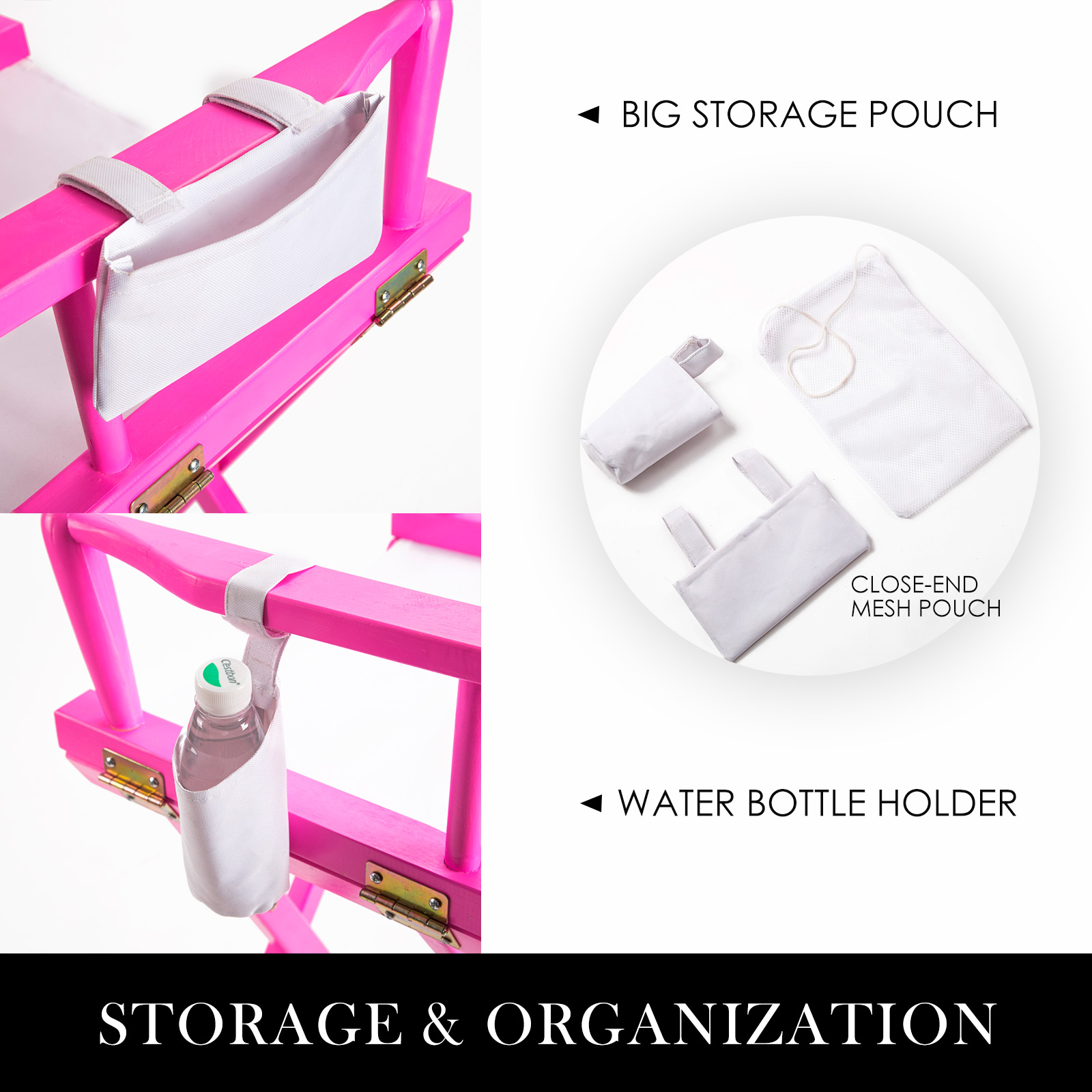 V274-FT-6015DC-PK-202502261543-02 Director Movie Folding Tall Chair 76cm PINK HUMOR - Image 4