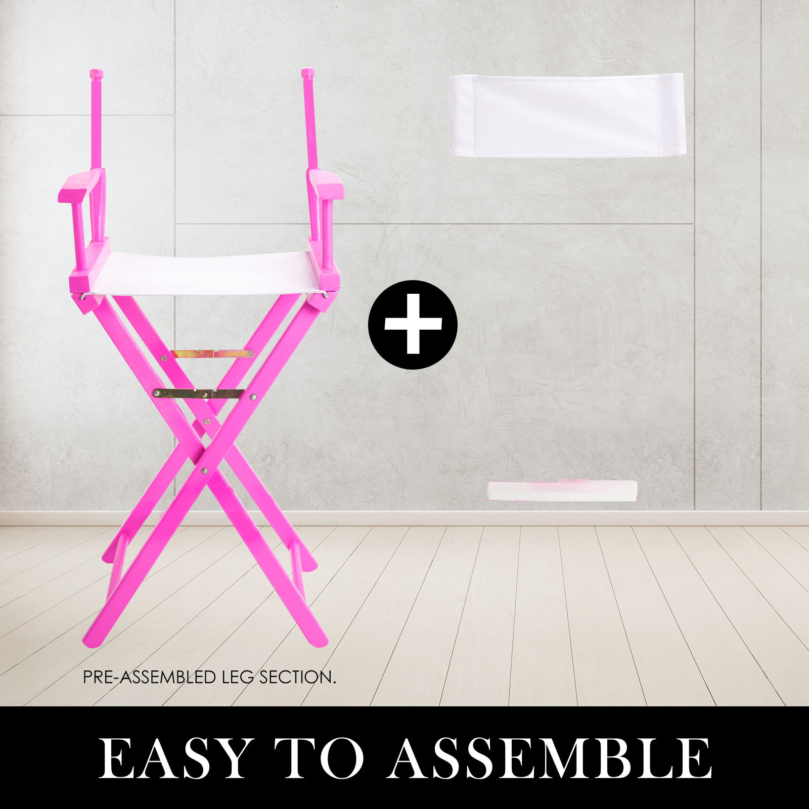 V274-FT-6015DC-PK-202502261543-06 Director Movie Folding Tall Chair 76cm PINK HUMOR - Image 9