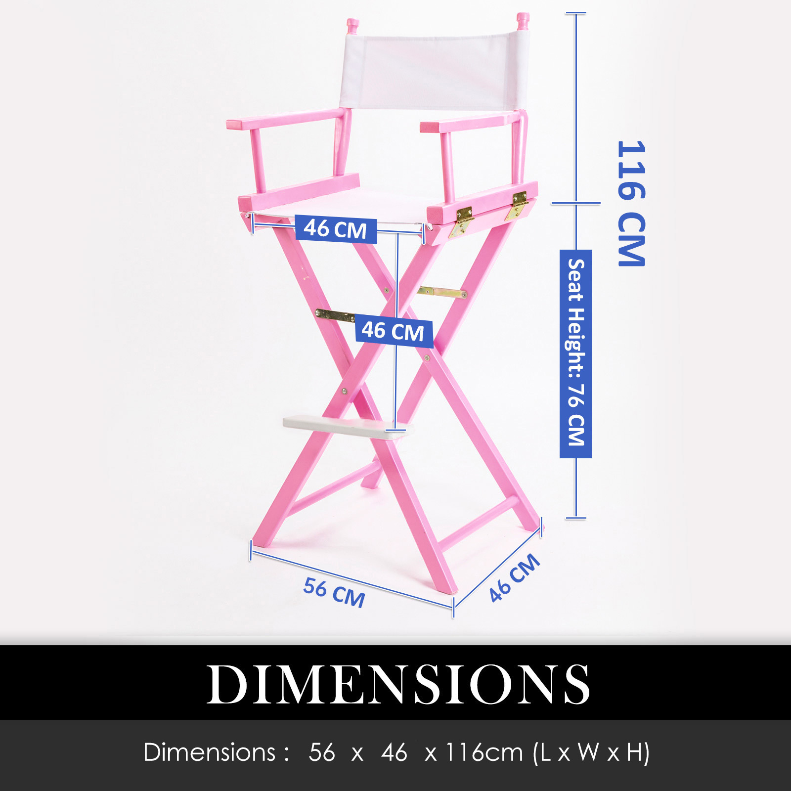 V274-FT-6015DC-PK-202502261543-09 Director Movie Folding Tall Chair 76cm PINK HUMOR - Image 12