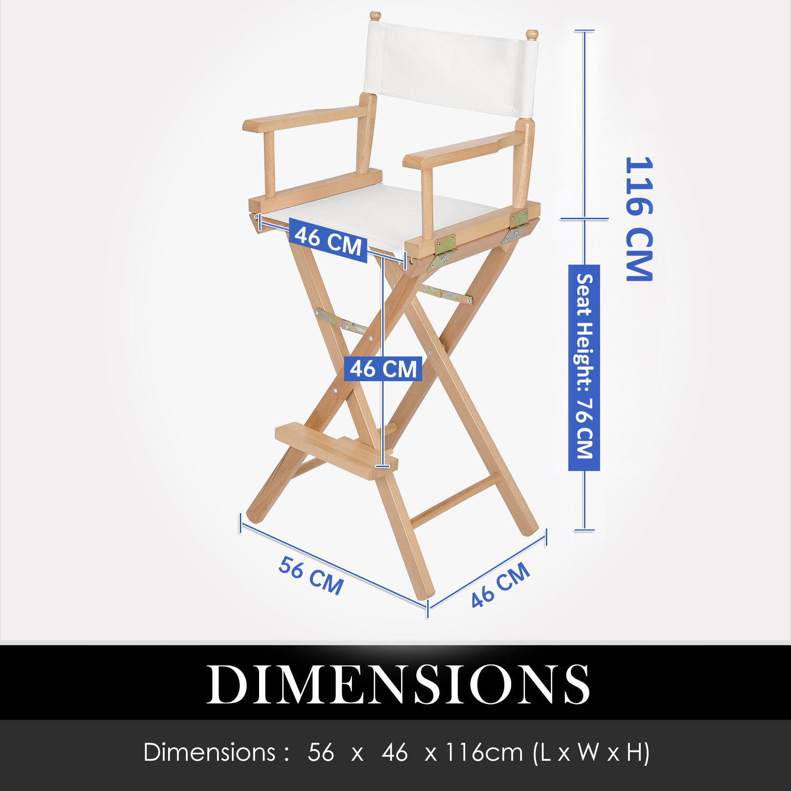V274-FT-6015DC-WD-209858-11 Director Movie Folding Tall Chair 76cm Beech WOOD HUMOR - Image 12