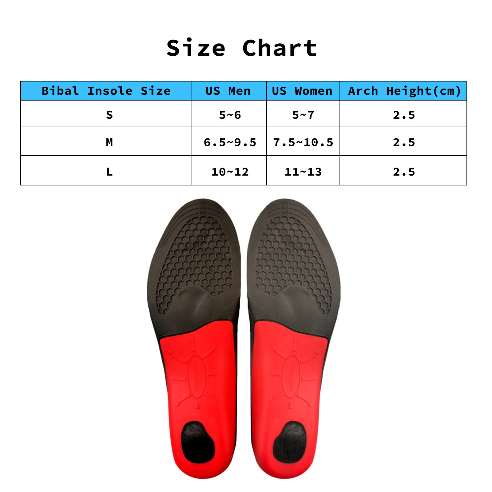 V274-GM-BI-INSOLE-FL-L-52605-08 Full Whole Insoles Shoe Inserts L Size Arch Support Foot Pads - Image 9