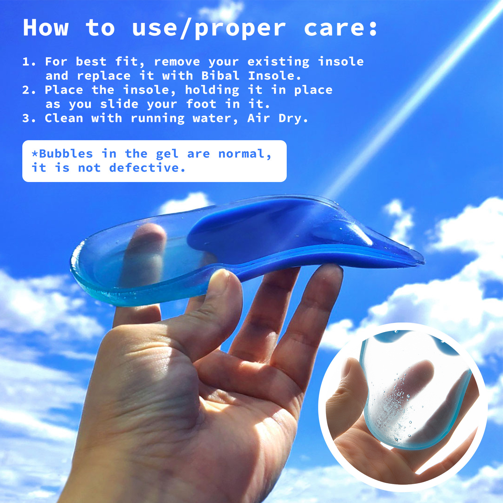 V274-GM-BI-INSOLE-HF-SML-52572-06 Half Insoles Shoe Inserts 3-Size Combo Gel Arch Support Foot Pad - Image 7